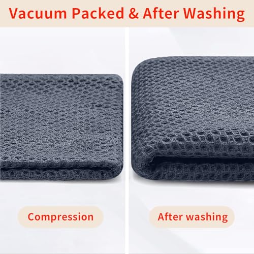 Homaxy 100% Cotton Waffle Weave Kitchen Dish Cloths, 4-Pack, Dark Grey | 12 x 12 Inches, Ultra Soft Absorbent Dish Towels, Quick Drying Dish Rags with Hanging Loop - color: Dark Grey, size: 12 X 12 - 4 Pack