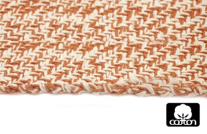COTTON CRAFT Woven Area Rug - Entryway Mat with Fringe - Terracotta Natural | 22x34 inch Reversible Boho Farmhouse Rustic Cotton Throw Rug Carpet - Washable Accent Mat for Bedroom Living Room Bathroom - color: Terracotta - 1 Pack, size: 1'10" x 2'10" (Rec