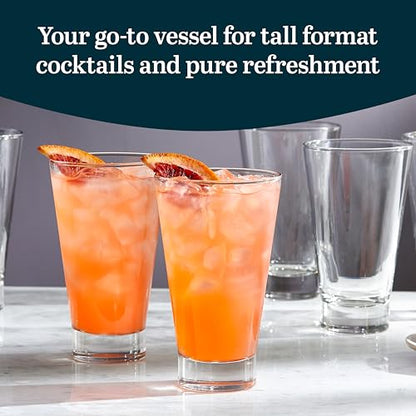 Libbey Bar Essentials Tumbler Glasses Set of 6, 14 ounce, Iconic Heavy Base Drinking Glasses Set, Dishwasher Safe Glass Tumblers for Everyday Use - color: Tumbler Essential 6