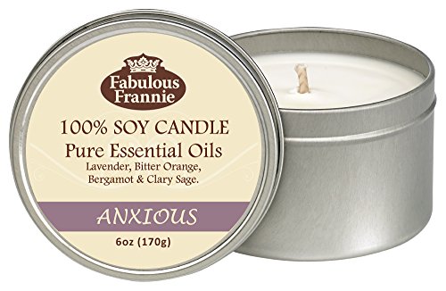 Fabulous Frannie Aromatherapy Soy Candle Holiday Gift Set Includes 6oz De-Stress, 6oz Anxious and 6oz Lavender Made with Pure Essential Oils (De-Stress)