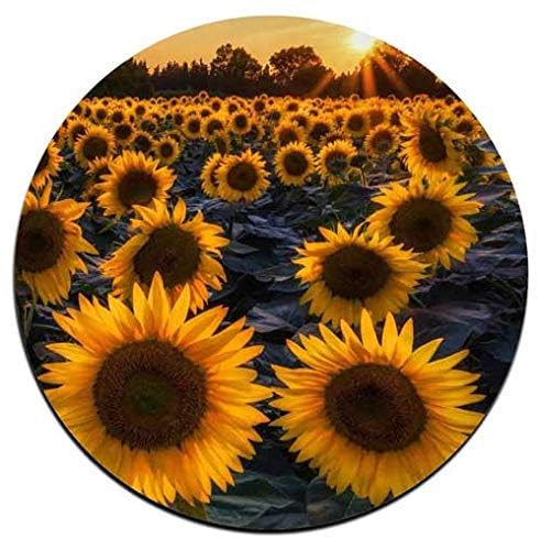 Sunflower Round Coaster Set - Made of Recycled Rubber - Set of 4 - color: Sunflower