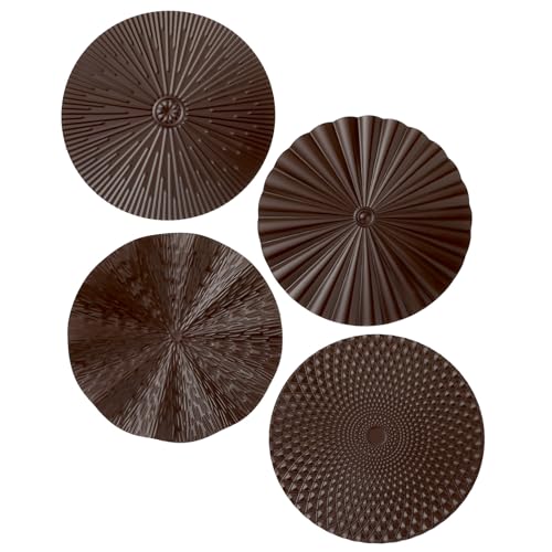 Hicarer 4 Pcs 12 Inch Brown Metal Wall Art Decor Modern Sunburst Hanging Artwork Decor Wall Decorations for Home Bedroom Bathroom Living Room Office Sculpture - color: Brown