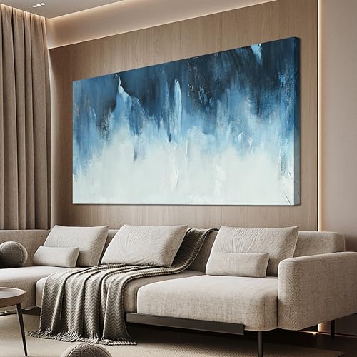 Canvas Wall Art Decor Abstract Art White Blue Wall Art Decor Pictures for Living Room Art Work Decoration Modern Abstract Wall Art Paintings Prints For Home Bedroom Office Kitchen Wall Decor 20" x 40" - color: D-F, size: 40"L x 20"W
