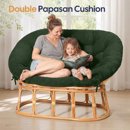 Papasan Chair Cushion Green - color: Green, size: 65x48 Inch