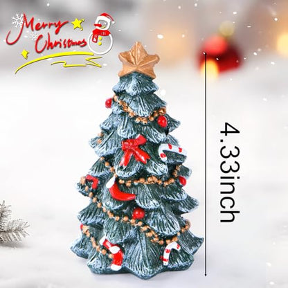 Christmas decor Figurine, Resin Xmas Tree Ornament for Table Top (Tree) | Christmas Tree with Various Decorations, Handmade Statue for Gift, Christmas Party Home Decoration