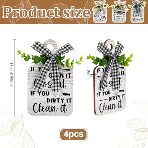 PH PandaHall Kitchen Rules Wooden Sign Eat Wood Cutting Board 4 Styles | Wall Decor, Farmhouse Tiered Tray, Hemp Rope Hanging, for Home Kitchen Dining Living Room Bar Table Decoration - style: Kitchen Rules