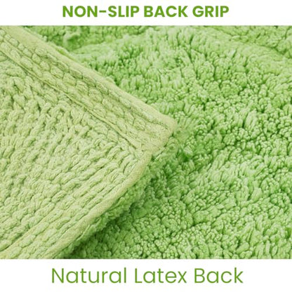 C23 20"x32" 100% Cotton Washable Bath Mat - 210 GSF Non-Slip Rug, Sage - color: Sage