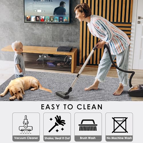 koloko 2ft x 6ft Runner Rug Non-Slip Outdoor Indoor Carpet Runner Custom Size Floor Runners Area Rugs Mat with Rubber Backing for Hallway Entryway Balcony Patio Kitchen Garage Stair Laundry
