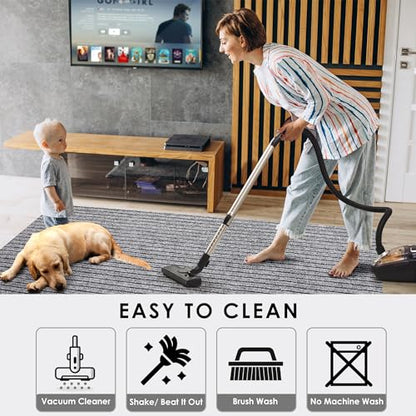 koloko 2ft x 6ft Runner Rug Non-Slip Outdoor Indoor Carpet Runner Custom Size Floor Runners Area Rugs Mat with Rubber Backing for Hallway Entryway Balcony Patio Kitchen Garage Stair Laundry