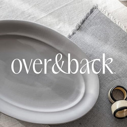 over&back Rim Stoneware Serving Platter - Elegant 1-Piece Oval Serving Platter to Complete Your Kitchen Set - 16" L x 10.8" W Semi-Matte Charcoal - color: Gray