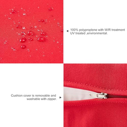 ARTPLAN Loveseat Patio Deep Seat Cushions 46"x24"x5" Bench Pad,Red | High-density foam fill, solution-dyed UV water repellent fabric, zipper removable cover fits patio swing & bench furniture - color: Red