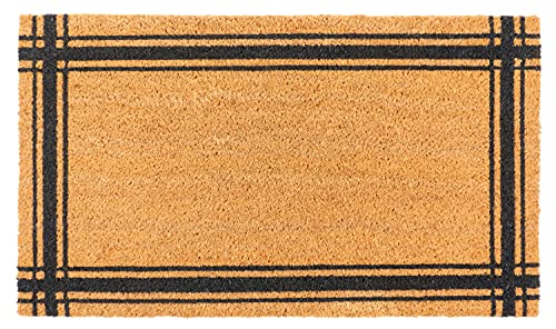 KAF Home Coir Doormat, Heavy-Duty, Weather Resistant, Non-Slip PVC Backing, 17 by 30 Inches, Black - color: Black
