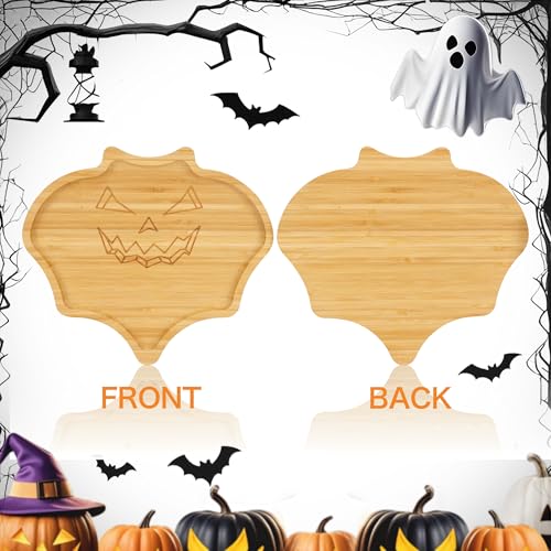 WILLKOMMEN Bat Shaped Charcuterie Board, Serving Platter, Bamboo Serving Tray 10" x 9" for Party Child Spooky Cheese Appetizer Board Serving Dishes Plate for Snacks, Candy, Cookies - color: Bat Shape
