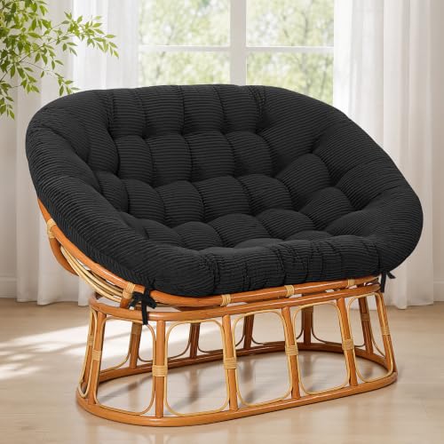 Papasan Chair Cushion Black - color: Black, size: 65x48 Inch