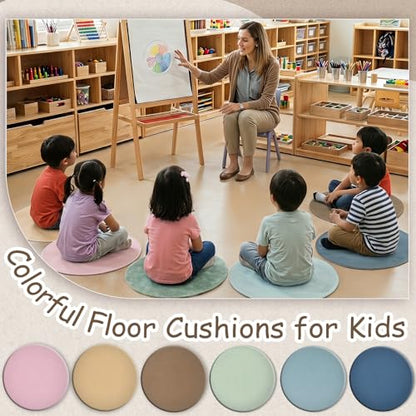 6Pcs Boho Carpet Circle Seats for Classroom Decor 16 Inch Back to School Non Slip Floor Mat Boho Round Classroom Rug Educational Floor Seating Carpet for Preschool Kindergarten Learning Playing Areas