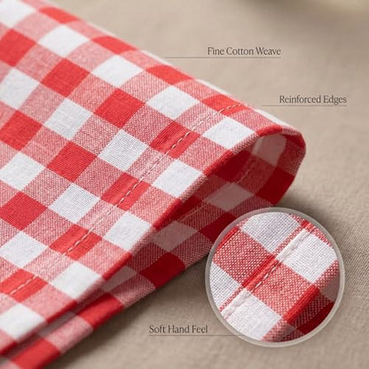 Urban Villa Cloth Napkins Cotton 12x12 (Set of 12) Red - color: 015 Red/White, size: 20" x 20" (Set of 12)