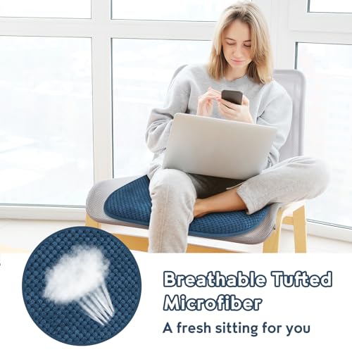 Blue Foam Seat Cushions Kitchen Chairs Pads for Dining Chairs Non Slip Office Seat Cushions Washable U Shaped Soft Thick Large Metal Wooden Chair Cushions,17" x 15" | 17x15 U Shaped Outdoor Patio Chair Cushions Washable Soft Thick Memory Foam Large Office