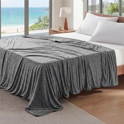 Bedsure Summer Cooling Blanket King Size, Lightweight Cold Sheet Blanket for Sleeping, Ice Cool Thin Bed Arc-Chill Cooling Bedding for Hot Sleepers Night Sweats with Rayon Derived from Bamboo, 108x90 | Hot Sleepers, Night Sweats, Cold Bed Sheet, Rayon Der