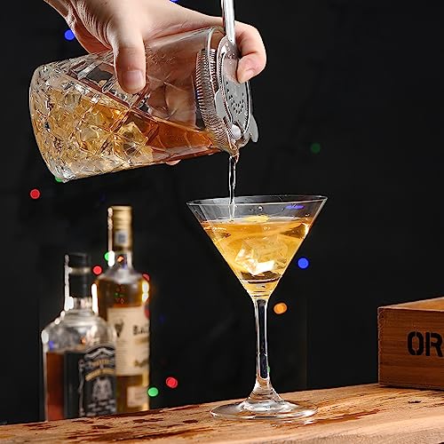 24oz Crystal Cocktail Mixing Glass | Old Fashioned Mixing Glass Bartender Bar Tool | Heavy Duty 700ml Glass Cocktail Pitcher & Mixing Beaker for Whiskey Drinks, Bar Accessories - size: 24 Ounces