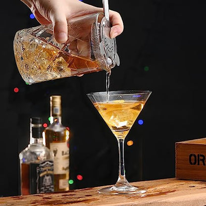 24oz Crystal Cocktail Mixing Glass | Old Fashioned Mixing Glass Bartender Bar Tool | Heavy Duty 700ml Glass Cocktail Pitcher & Mixing Beaker for Whiskey Drinks, Bar Accessories - size: 24 Ounces