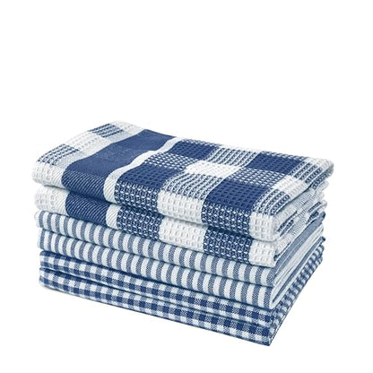 LANE LINEN 100% Cotton Kitchen Towels - 6 Pack Ultra Soft Quick Drying Dish Towels, Absorbent Kitchen Rags 12"x12" - Navy - color: 14: Navy, size: 12"x12" - 6 Pack