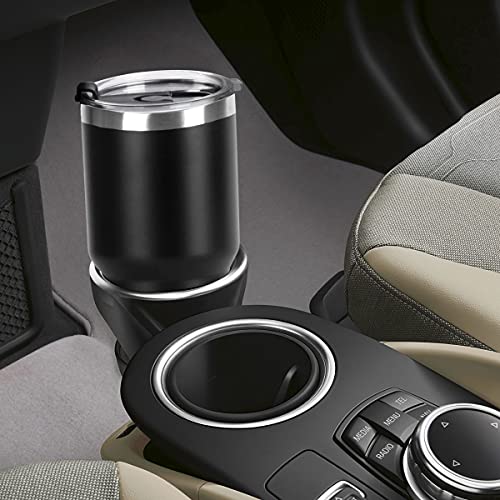 SYACOT 30oz Tumbler Double Wall Stainless Steel Vacuum Insulated Travel Mug with Splash-Proof Lid Metal Straw and Brush - color: Black-30oz