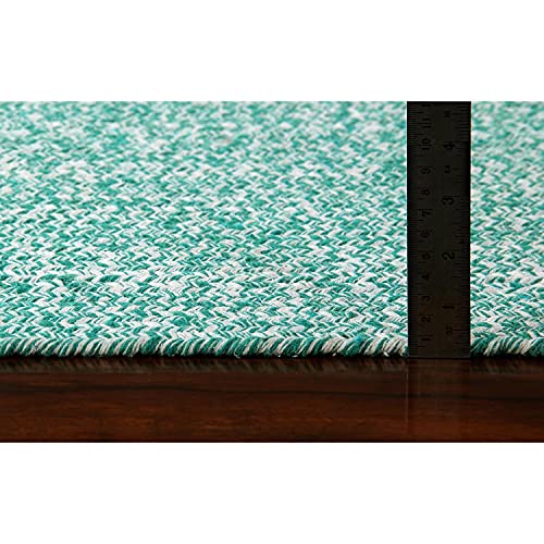 Super Area Rugs Farmhouse Braided Rug Cotton Kitchen Reversible Carpet Light Green & White, 2' X 3' Oval - color: Light Green & White, size: 2' x 3' (Oval)
