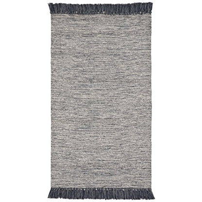 SAFAVIEH Montauk Collection Accent Rug - 2'3" x 3'9", Grey, Handmade Tassel Cotton, Ideal for High Traffic Areas in Entryway, Living Room, Bedroom (MTK610M) - color: Grey, size: 2'3" x 3'9" (Rectangular)