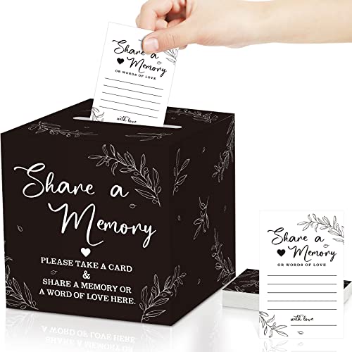 Pajean 50 Share a Memory Cards for Celebration of Life,Black,Trendy - color: Black, style: Trendy