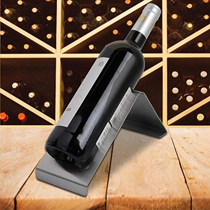 Fdit Stainless Steel Wine Bottle Rack Holder, Single Bottle Display Stand, Silver, 7.87x4.33 Inch
