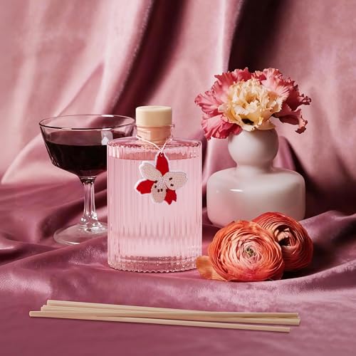Reed Diffuser, Peony Blossom Scent Oil Diffuser, 6.09 fl oz | 8 Reeds, Long-Lasting Home Fragrance, Bathroom Bedroom Shelf Decor & Gifts - color: Pink(peony Blossom)