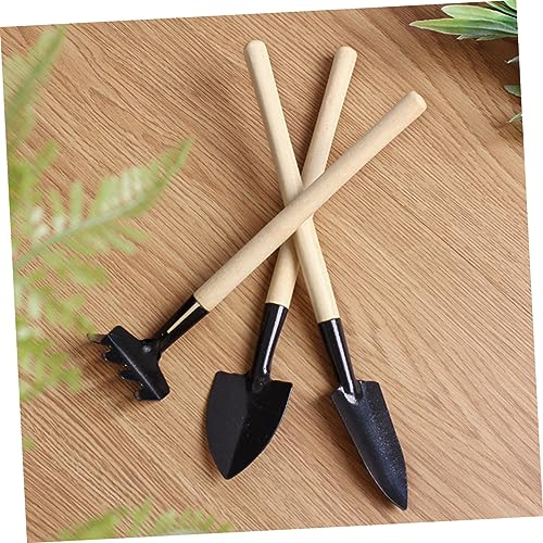 2Sets Mini Gardening Tools Handle Planting Tools for Transplanting Mini Garden Tools with Rake Shovel and Trowel for Succulents and Houseplants