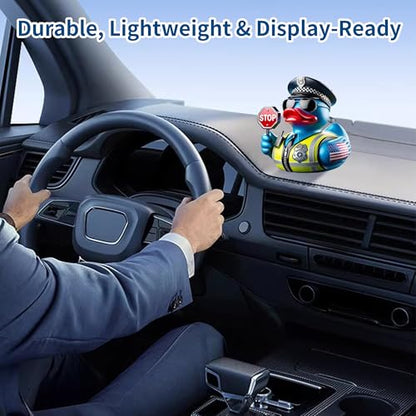 Traffic Police Resin Duck Figurines | Hand-Painted Resin Collectible Duck Ornaments, Novelty Home Decor & Display Gifts