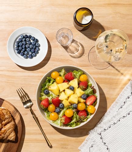 7.5" Ceramic Pasta Bowls Set of 4, Salad Bowls | Versatile Serving Bowls for Pasta, Salad, Fruit & Noodles, Housewarming & Wedding Gift, Cappuccino - color: Cappuccino, size: 7.5 Inch