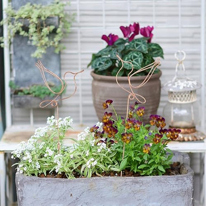 Hummingbird Decorative Garden Stakes Set of 2,Hummingbirds Metal Wire Decor | Decorative plant stakes 23.6 x 6.7 inches,Decorative Stakes for Flower Pots, Planters, and Flower Beds