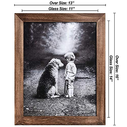 Yaetm-11x14 Picture Frame, Natural Solid Wood Photo Frame Display for Wall Mounting, High Definition Glass Carbonized Black(2 Pack) - color: Carbonized Black, size: 11*14"，2 pk