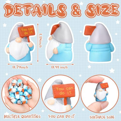 24 Pcs Mini Resin Gnomes Figurines Miniature Tiny Fairy Gnomes Figurines Inspirational Appreciation Gnome Statues with Motivational Word for Office Desk Table Employee Family Supplies(You Can Do It) - color: Classic, style: You Can Do It