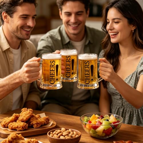 Beer Mug Set with Bottle Cap Holder Board – 16.9oz Beer Mug Gift Set | 16.9oz glass beer mug, wooden bottle cap holder board, home bar game decor, beer lover gift set, bar party entertainment use