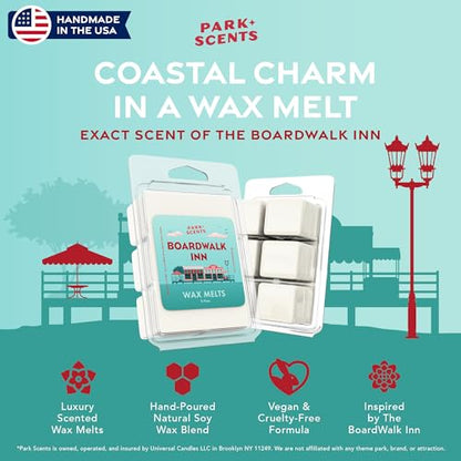 Boardwalk Inn – Theme Park Resort Inspired Luxury Hotel Candle Wax Melts – Bergamot Thyme Chrysanthemum Jasmine White Tea Wax Cubes – Birthday Gifts for Women, Sister, Hostess (3 Pack)