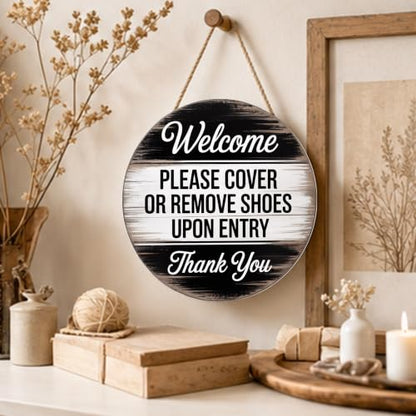 Welcome Farmhouse Wood Hanging Sign - color: Purple