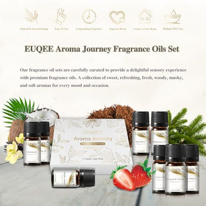 EUQEE 12 Pcs Fragrance Oils Gift Set for Aromatherapy | Essential Oil for Diffuser, Candle Making, Soap Making, Humidifier - color: 12pcs Fragrance Set