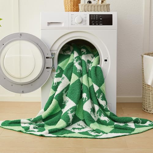 Christmas Knit Throw Blanket - Super Soft Cozy Fuzzy Blankets for Couch, Sofa & Bed, Holiday Throw Blanket，60"x80" - color: Christmas Reindeer, size: Twin(60"x80")