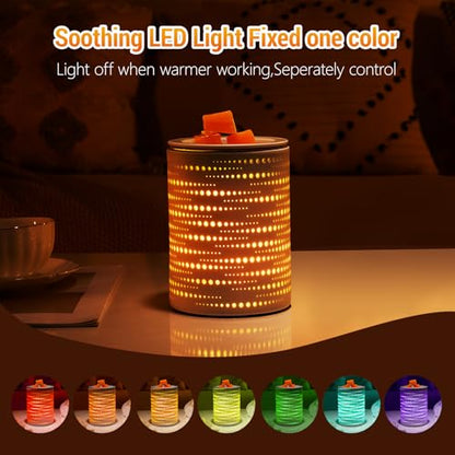 inrorans Wax Melt Warmer Ceramic Oil Burner with Timer Electric Candle Wax Melter with Led Coloful Changing Silicone Removeable Tray for Home Gifts-Sun Moon Galaxy - color: Sun Moon Galaxy