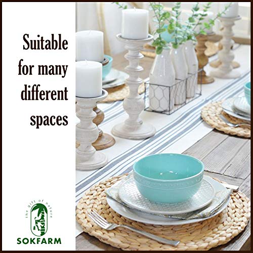 Woven Placemats Set of 6, Table Mats Set of 6, Water Hyacinth Round Placemats for Round Table, Chargers for Dinner Plates, Wicker Chargers for Dinner Plates, Woven Placemat, Place Mats 11.8 in - size: Placemats 11.8in Set 6