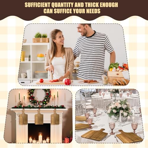 Zubebe 12 Pcs 13 x 7 Inch Acacia Wood Cutting Board with Handle | Charcuterie Board for Laser Engraving, Serving Chopping Board with Handle for Wedding Housewarming Mom Christmas Gift - size: 13"L x 7"W