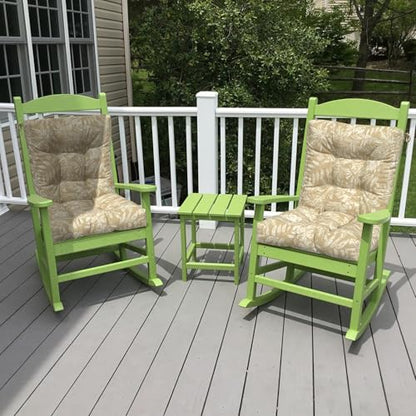 LVTXIII Outdoor Tufted Low Back Cushions Set of 2 Patio Seasonal Replacement Rocking Chair Cushion with Ties, Solid Seat and Back Chair Cushion, 42 L x 21W, Tropical Leaf Oat - color: Tropical Leaf Oat, size: 42x21x4