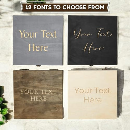 Personalized Wooden Keepsake Box - Custom Memory Box for Photos Jewelry Letters Rustic Memento Storage Box for Wedding, Anniversary, Birthday, Graduation & Retirement Gifts - style: 1. Your Text Here