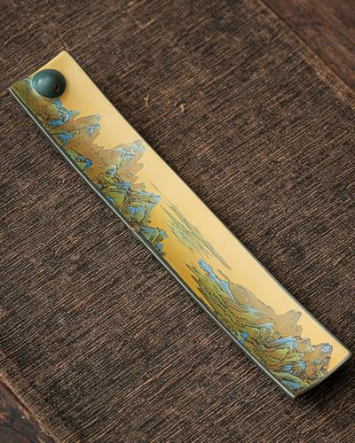Chinese Incense Stick Holder with Ash Catcher - Ceramic Incense Burner with Ancient Painting, for Zen Meditation, Home Decor & Gift