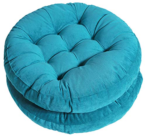 Tiita 22 Inch Floor Cushion - Round Outdoor Chair Cushion Pad | Large Meditation Cushion & Floor Pillow for Adult Sitting, Living Room, Balcony & Patio, Blue - color: (Round)|blue