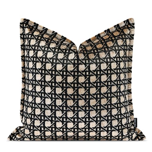 Throw Pillow Cushion Cover 18x18 inches, Gold Geometric Openwork Pattern Pillowcases, Modern Luxury Living Room Sofa Square Pillow Covers for Bed Couch Sofa Bedroom - color: Gem Rhombus, size: 18" x 18" (Pack of 1)
